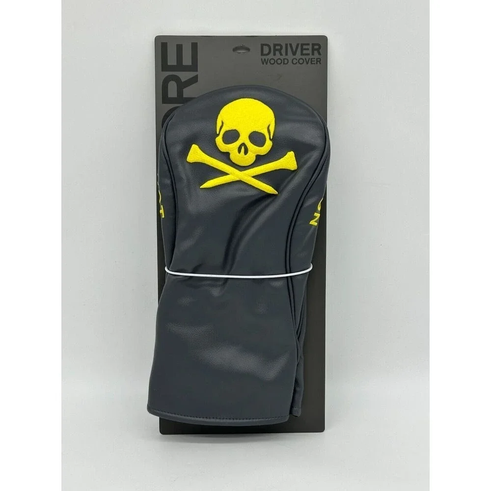 G-Fore G4 Driver Headcover Skull Tees Charcoal Gray Yellow Oversized Golf NEW